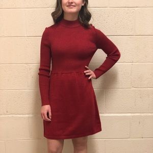 Free People-holiday red sweater dress-XS